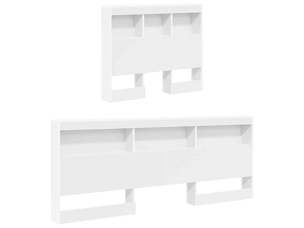 Bücherregal-Bett mit Kopfteil Weiß 90 x 190 cm Holzwerkstoff