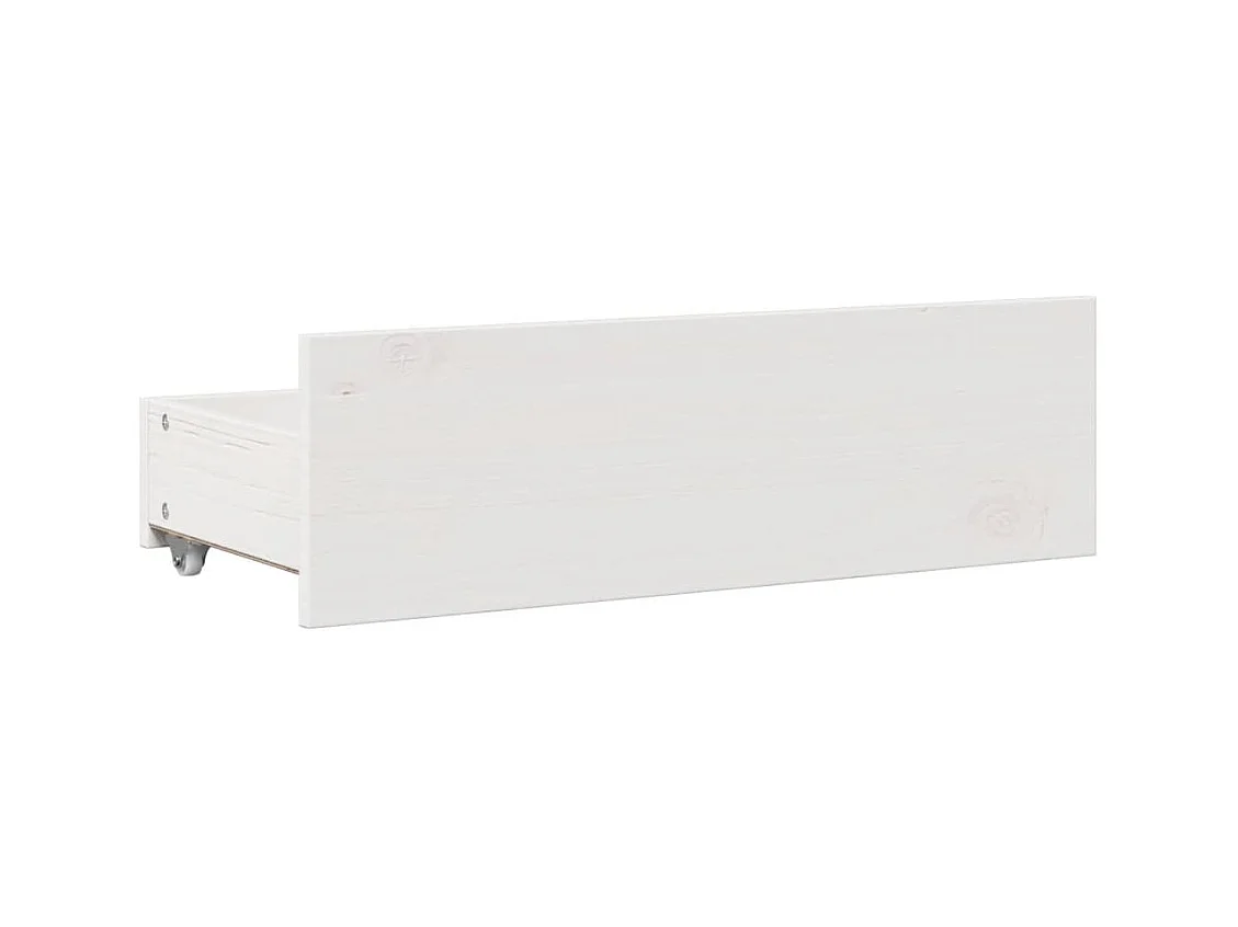 Lit bibliothèque sans matelas blanc 90x190cm bois de pin massif