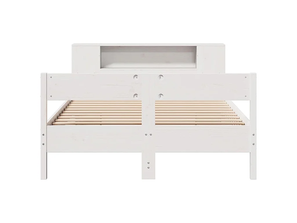 Letto Libreria senza Materasso Bianco 140x200 cm Legno di Pino
