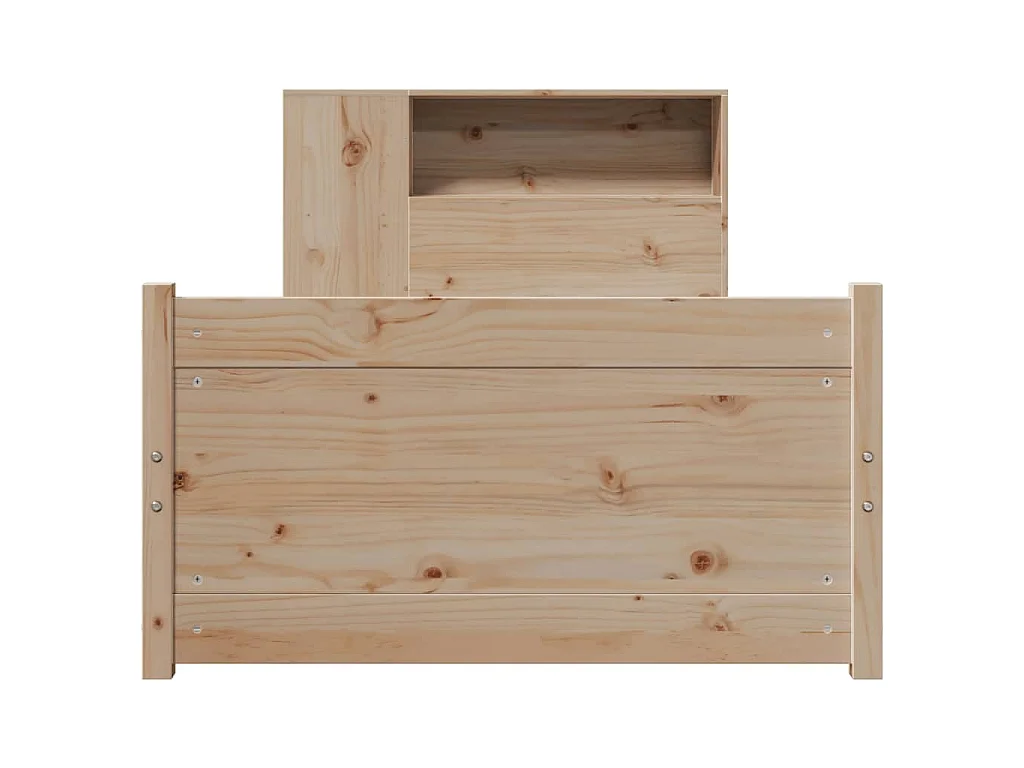 Lit bibliothèque sans matelas 75x190 cm bois de pin massif
