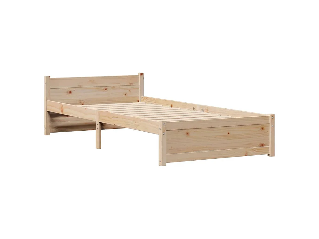 Lit bibliothèque sans matelas 75x190 cm bois de pin massif