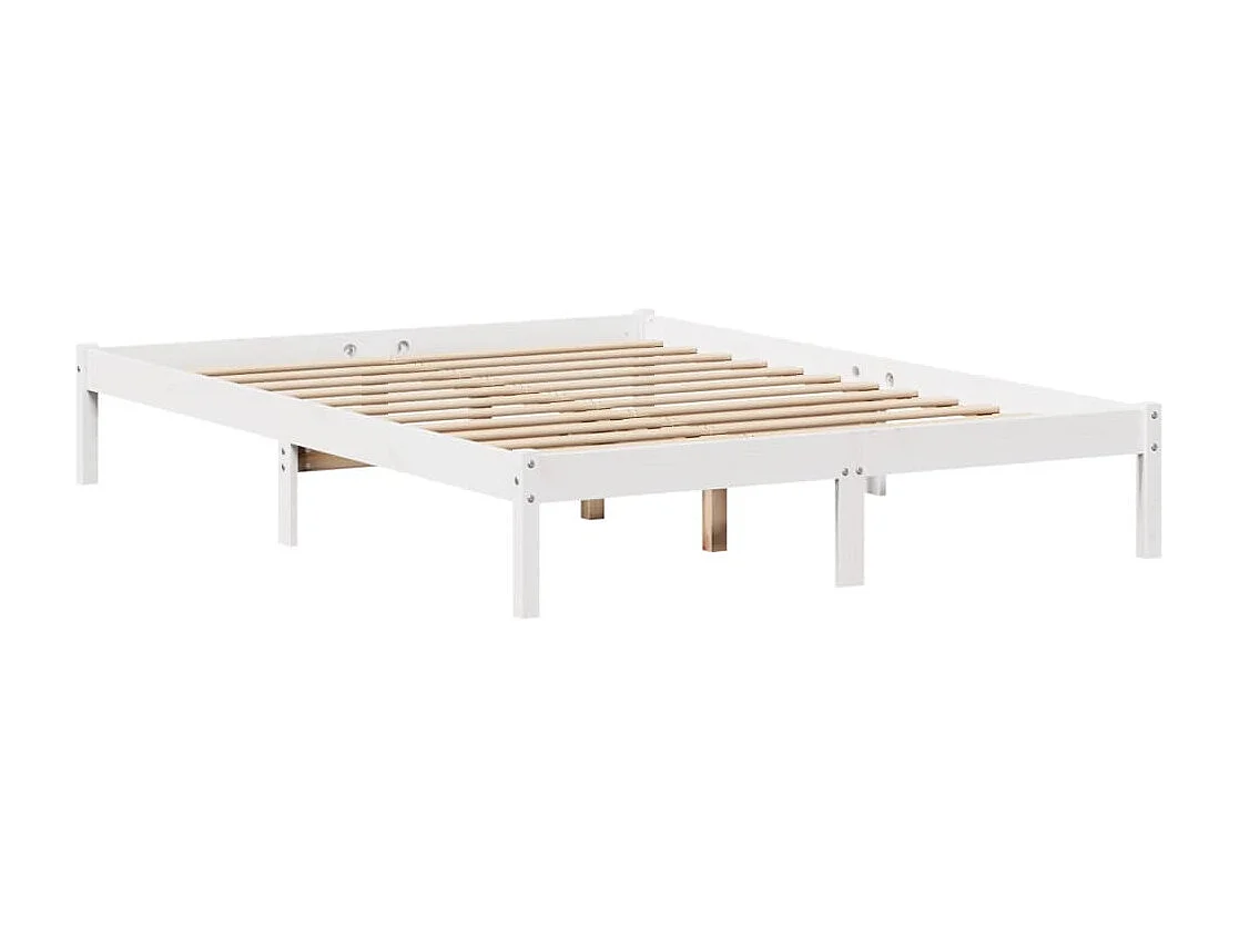 Bed met boekenkast zonder matras grenenhout wit 120x190 cm