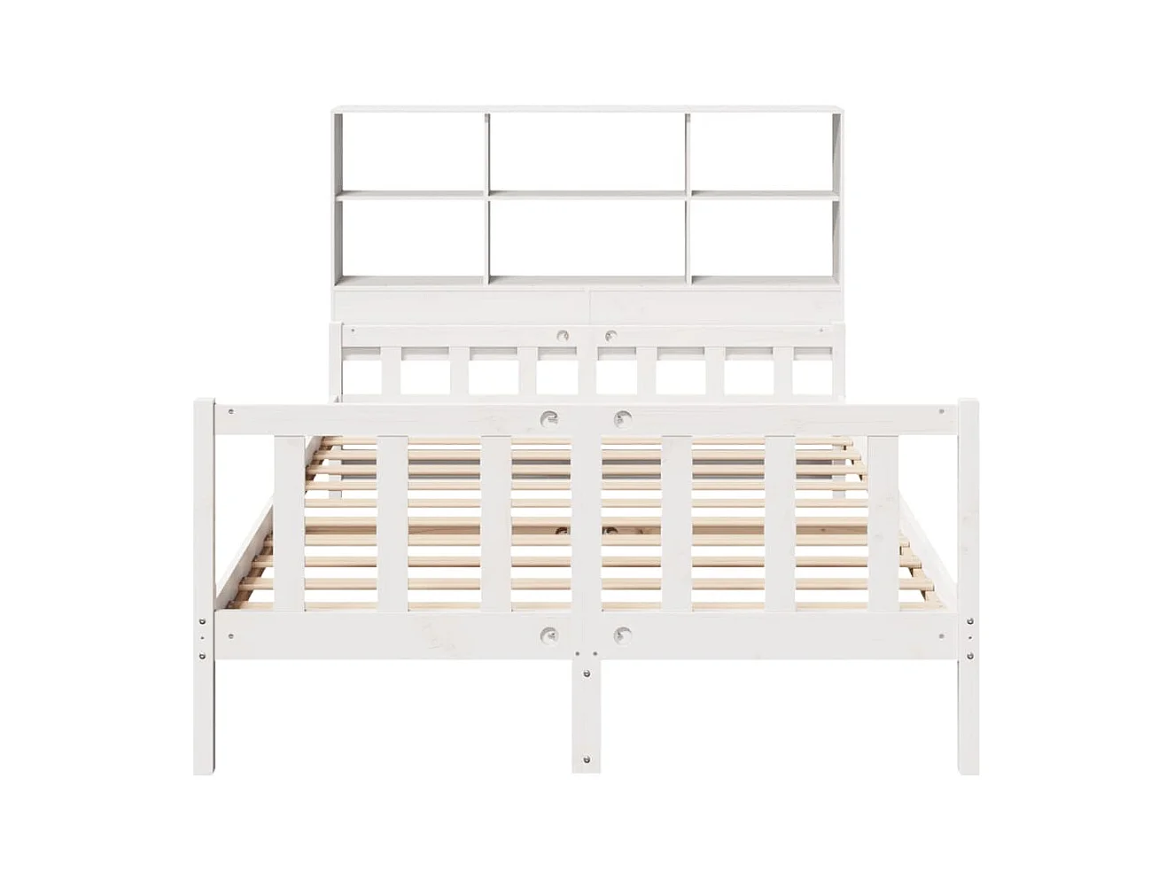 Lit bibliothèque sans matelas blanc 160x200 cm bois pin massif