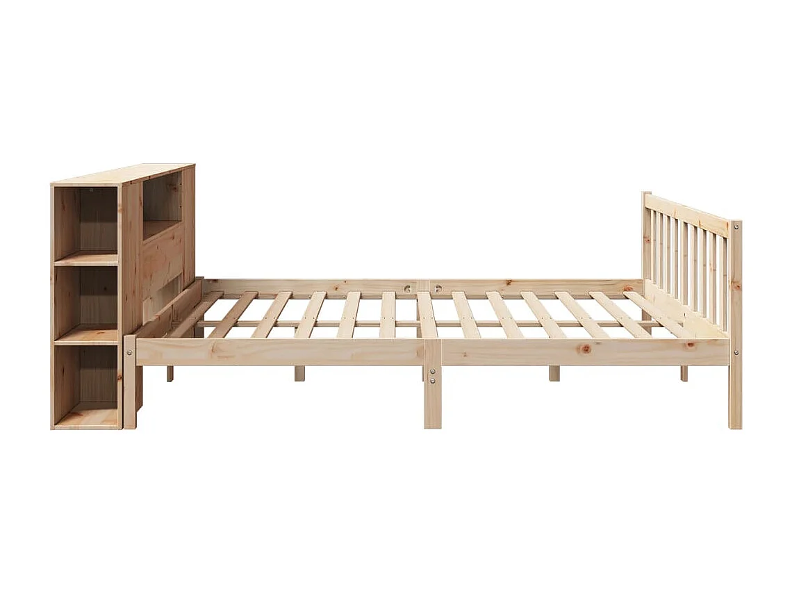 Massivholzbett mit Regal ohne Matratze 200x200 cm Kiefernholz