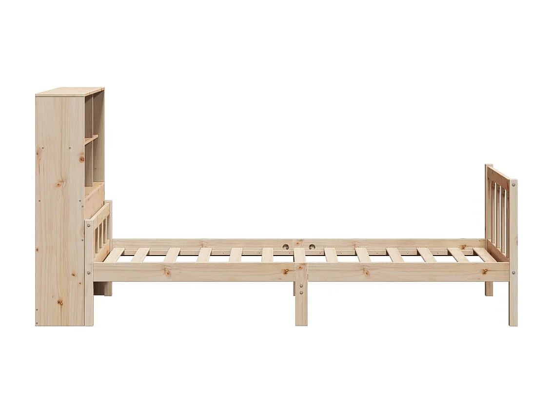 Lit bibliothèque sans matelas 100x200 cm bois massif de pin