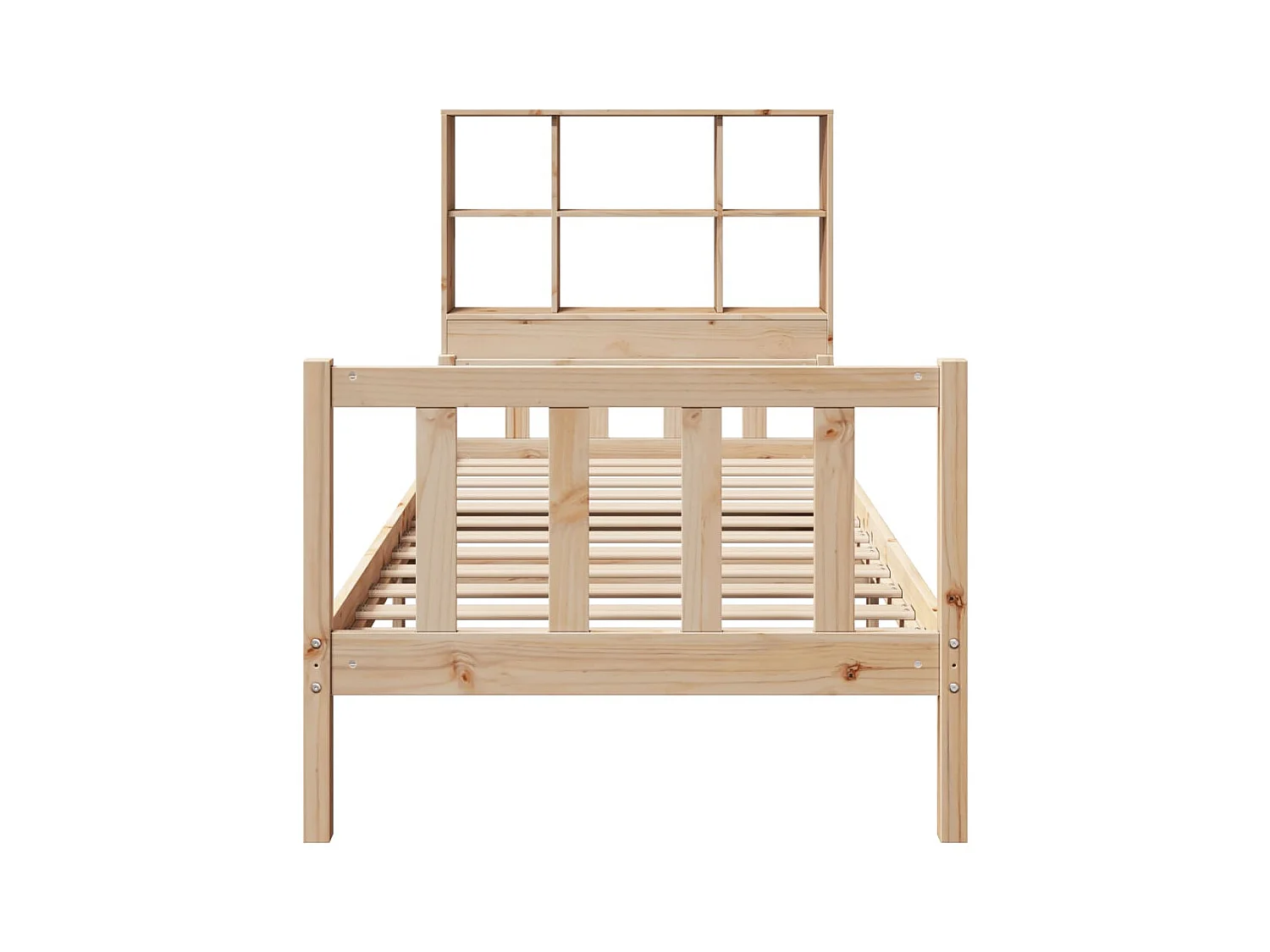 Lit bibliothèque sans matelas 100x200 cm bois massif de pin