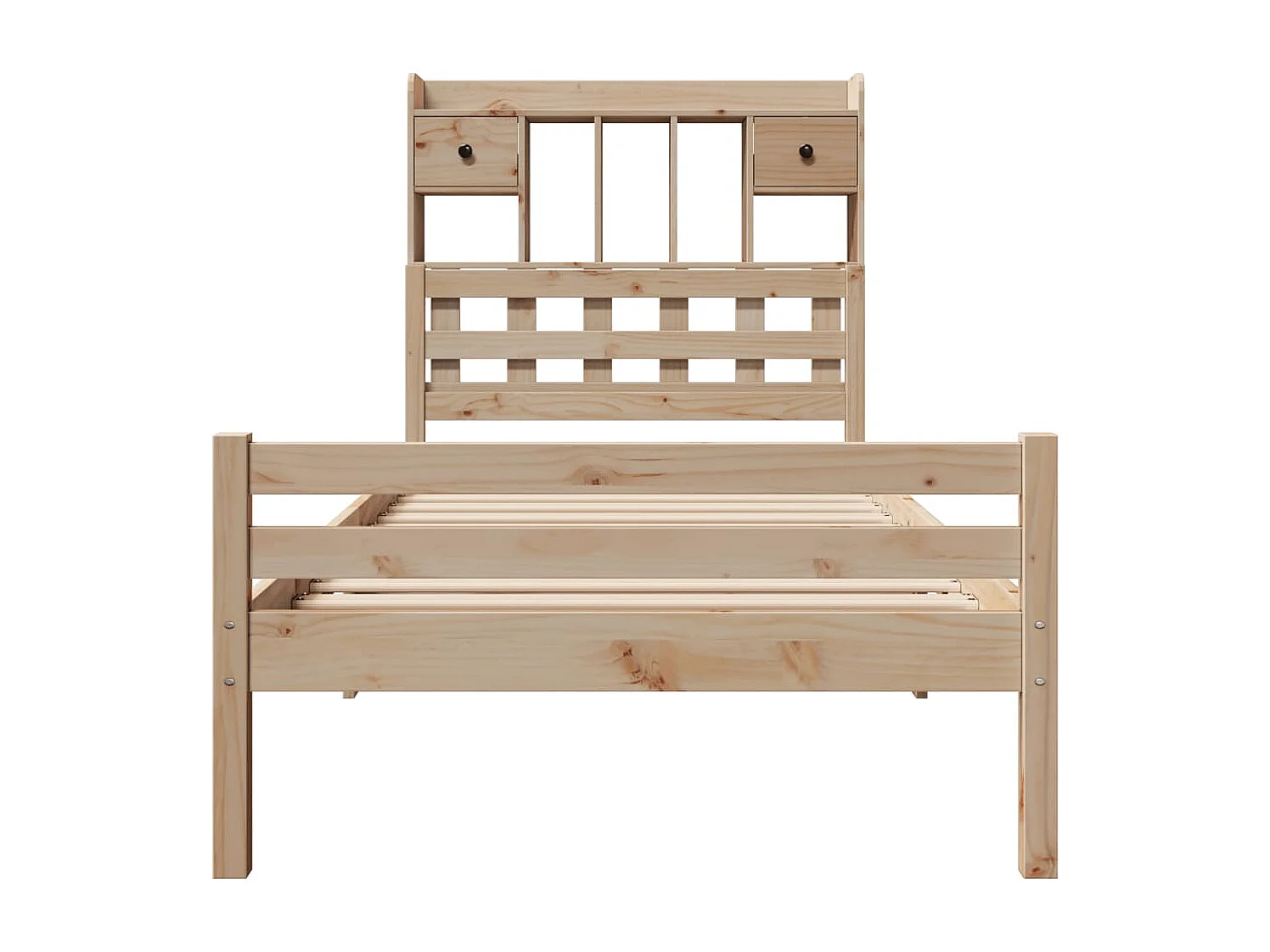 Bed met boekenkast zonder matras massief grenenhout 100x200 cm