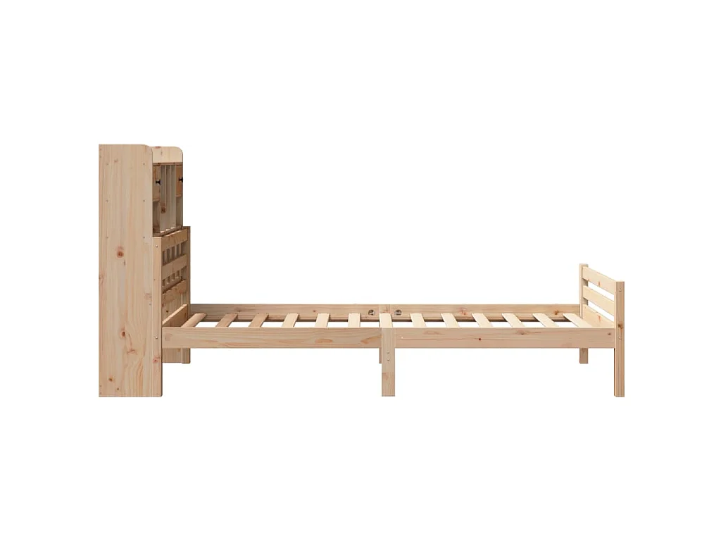 Massivholzbett mit Regal ohne Matratze 100x200 cm Kiefer