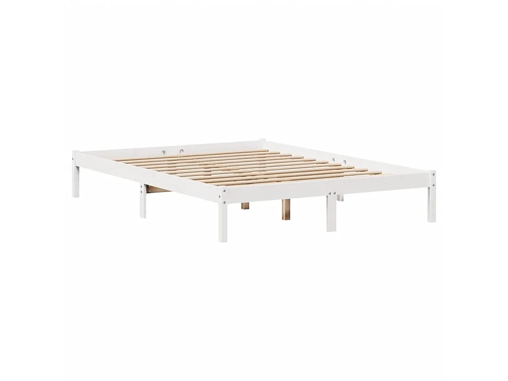 Cama com estante sem colchão 160x200 cm pinho maciço branco