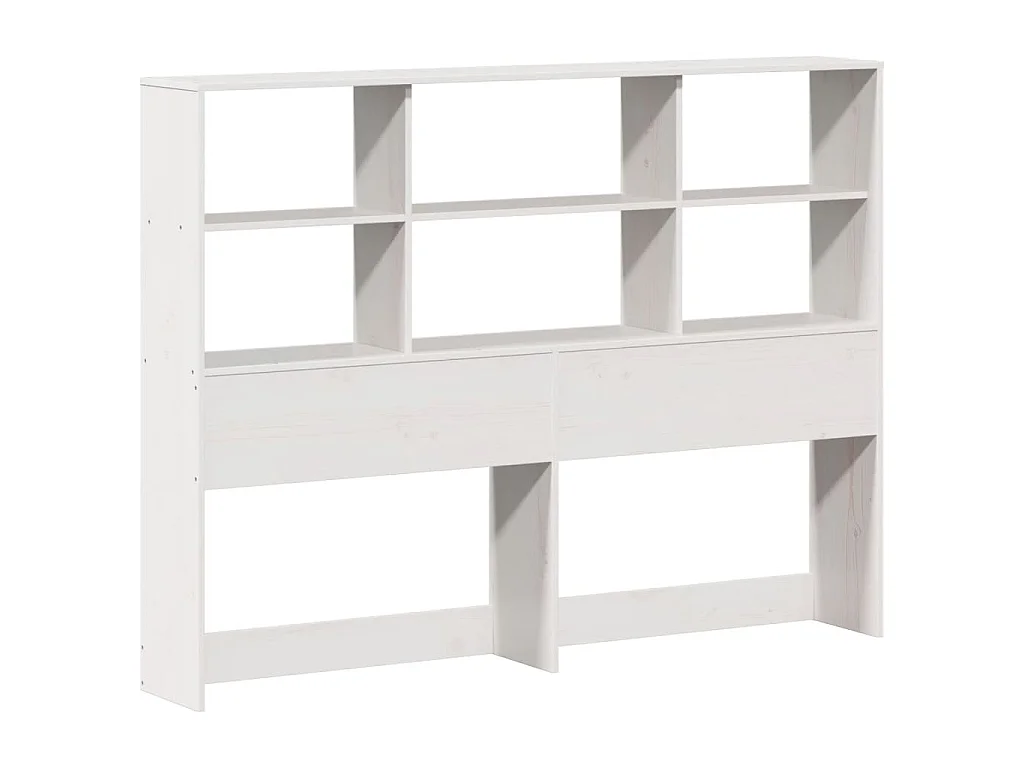 Cama com estante sem colchão 160x200 cm pinho maciço branco