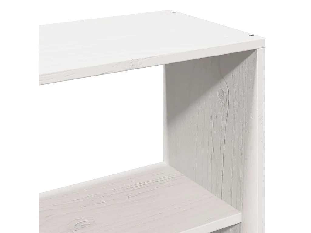 Cama com estante sem colchão 160x200 cm pinho maciço branco