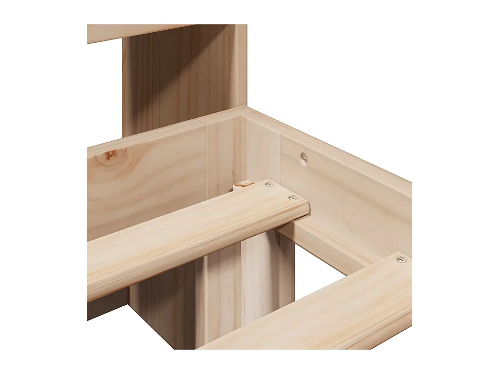 Lit bibliothèque sans matelas 90x200 cm bois de pin massif