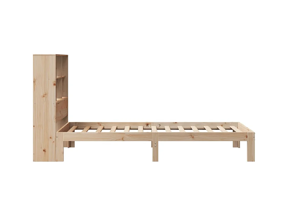 Lit bibliothèque sans matelas 90x200 cm bois de pin massif