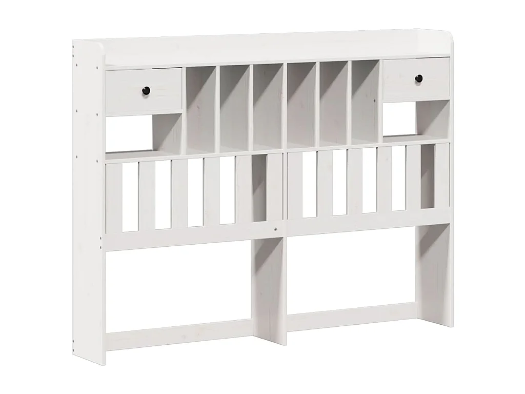 Lit bibliothèque sans matelas blanc 150x200 cm bois pin massif