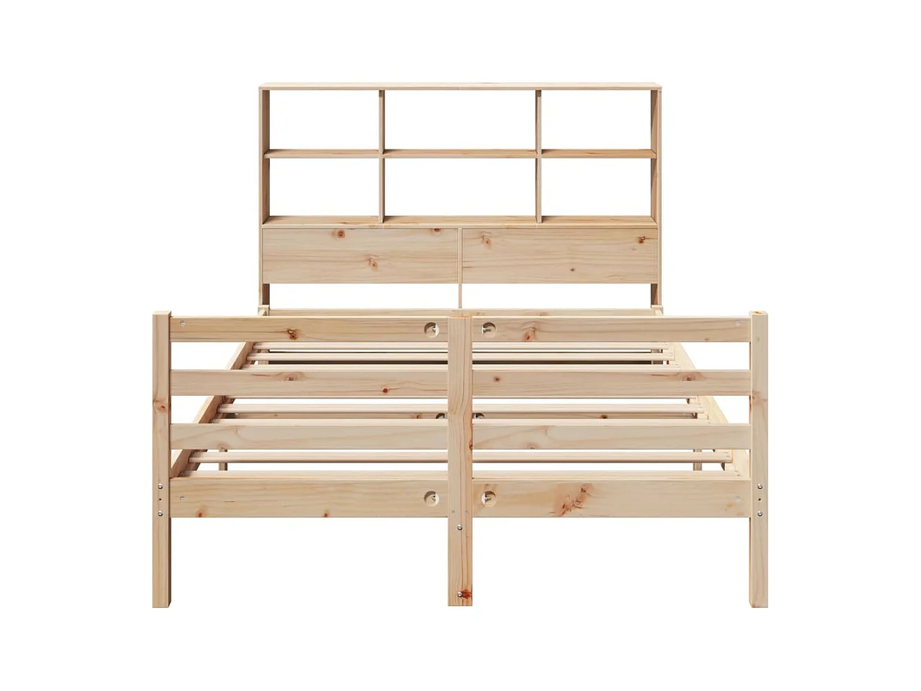 Cama con estantería sin colchón madera maciza de pino 160x200cm