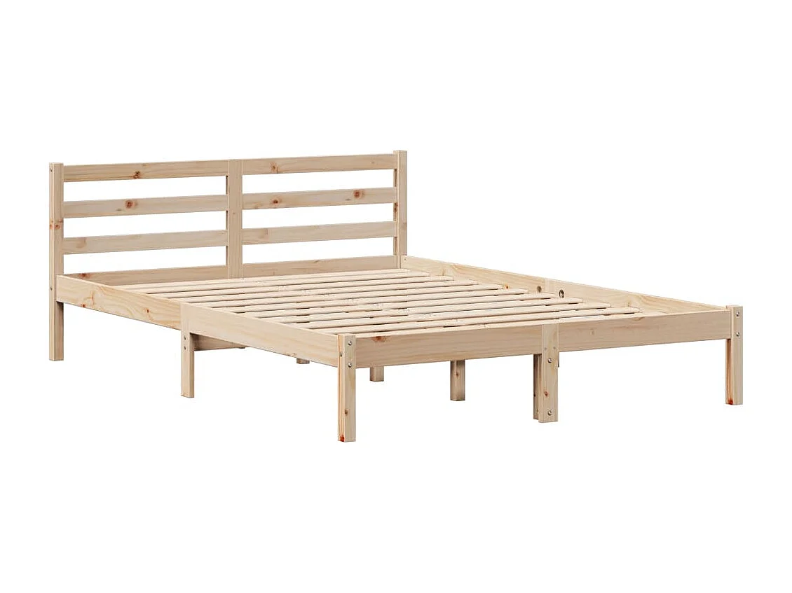 Cama con estantería sin colchón madera maciza de pino 160x200cm