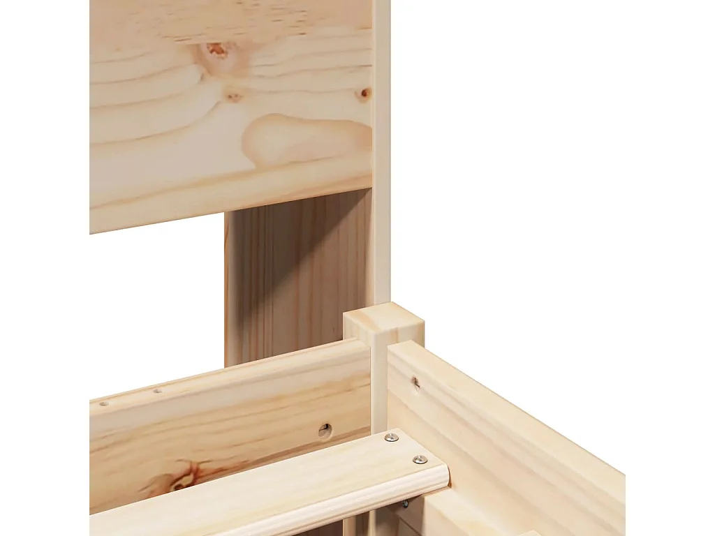 Cama con estantería sin colchón madera maciza de pino 160x200cm