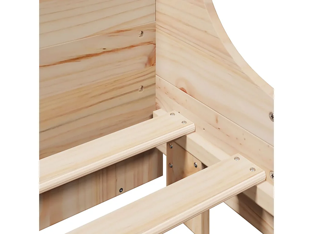 Lit bibliothèque sans matelas 140x190 cm bois massif