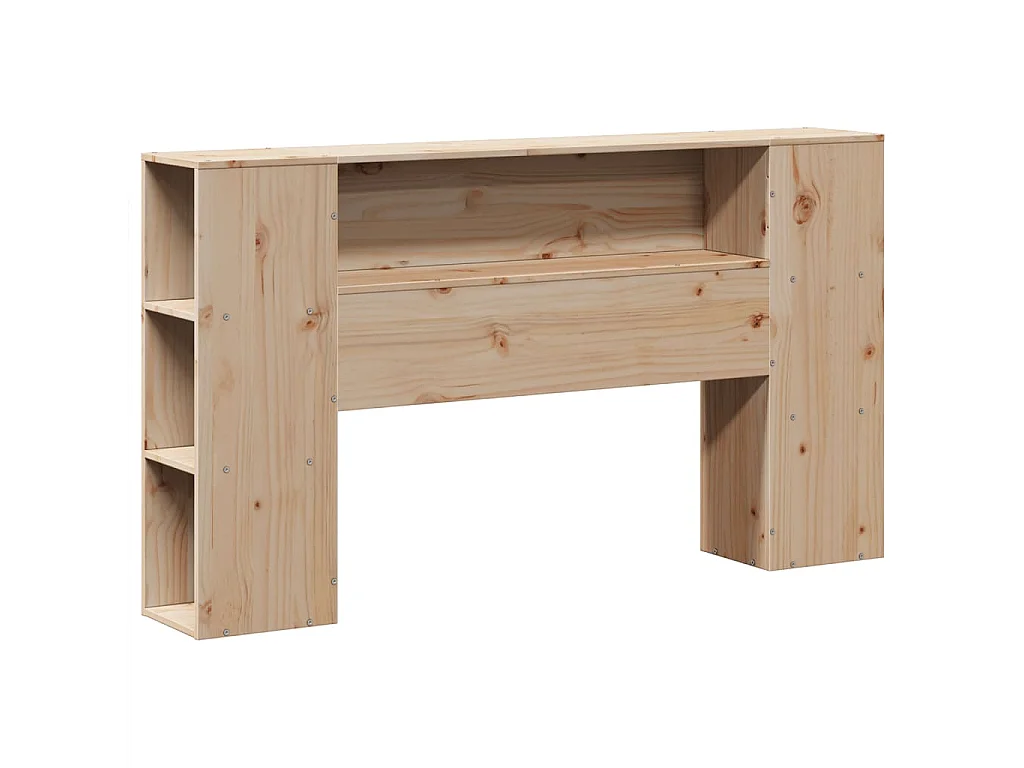 Lit bibliothèque sans matelas 140x190 cm bois massif