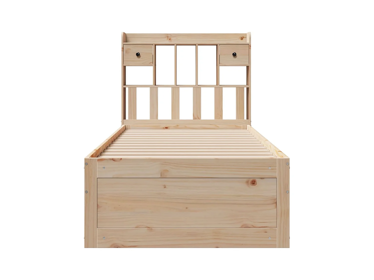 Lit bibliothèque sans matelas 75x190 cm bois de pin massif