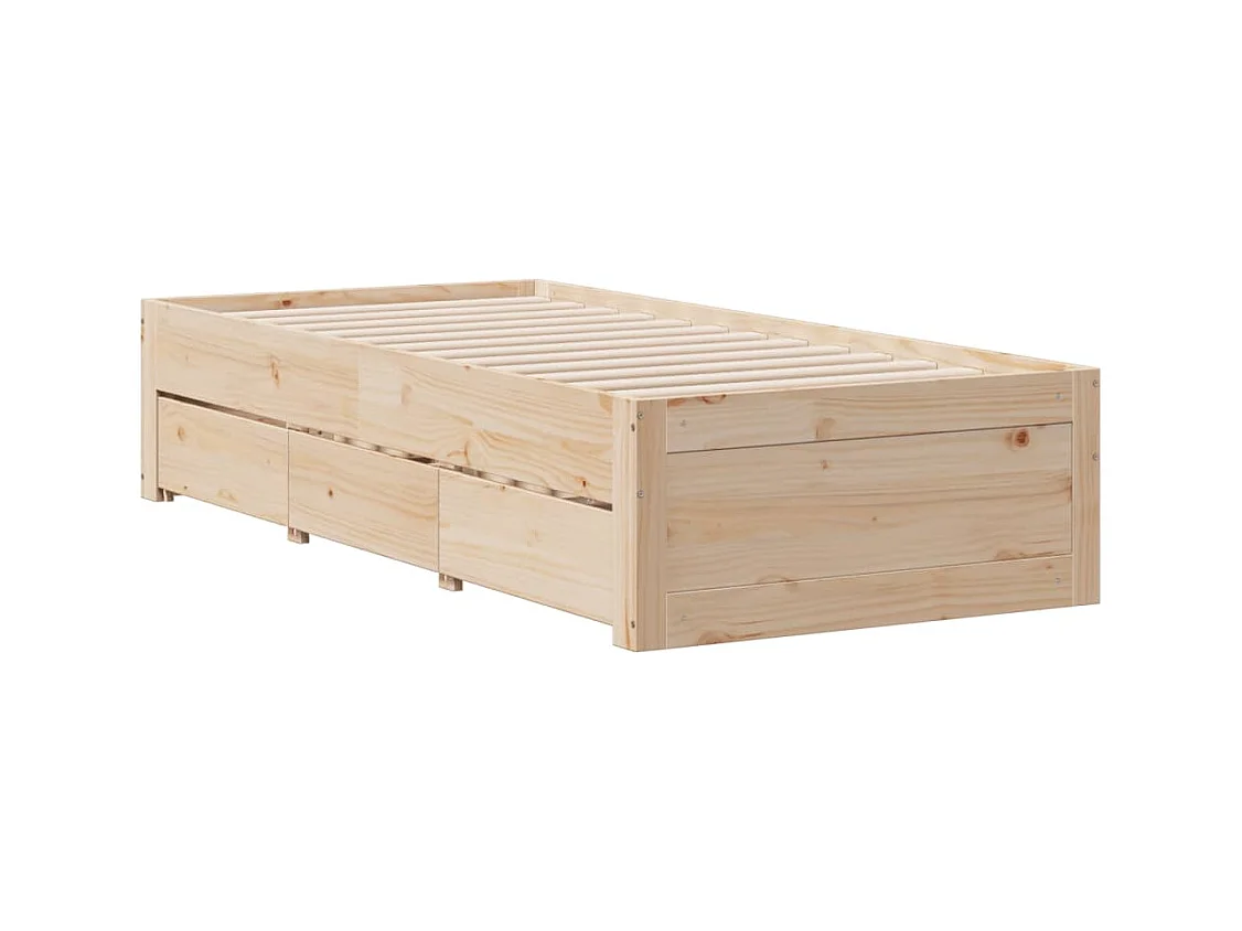 Lit bibliothèque sans matelas 75x190 cm bois de pin massif