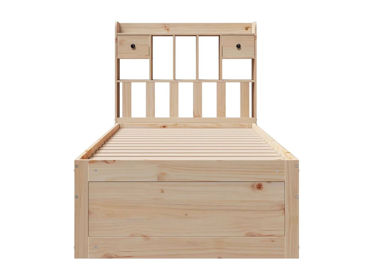 Lit bibliothèque sans matelas 75x190 cm bois de pin massif