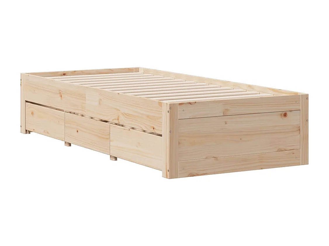 Lit bibliothèque sans matelas 75x190 cm bois de pin massif
