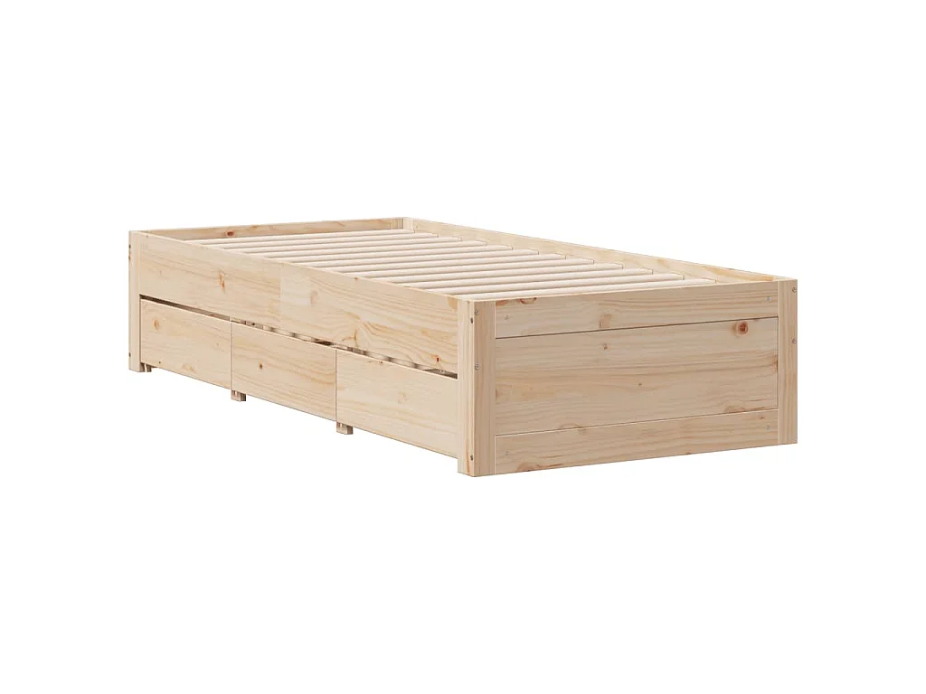 Bücherregalbett ohne Matratze 75x190 cm Massivholz Kiefer