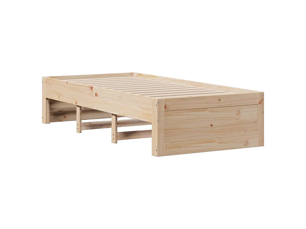 Bücherregalbett ohne Matratze 75x190 cm Massivholz Kiefer