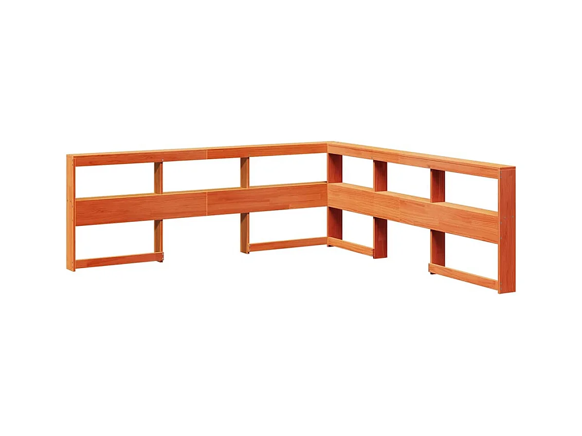 Lit bibliothèque sans matelas cire marron 180x200 cm pin massif