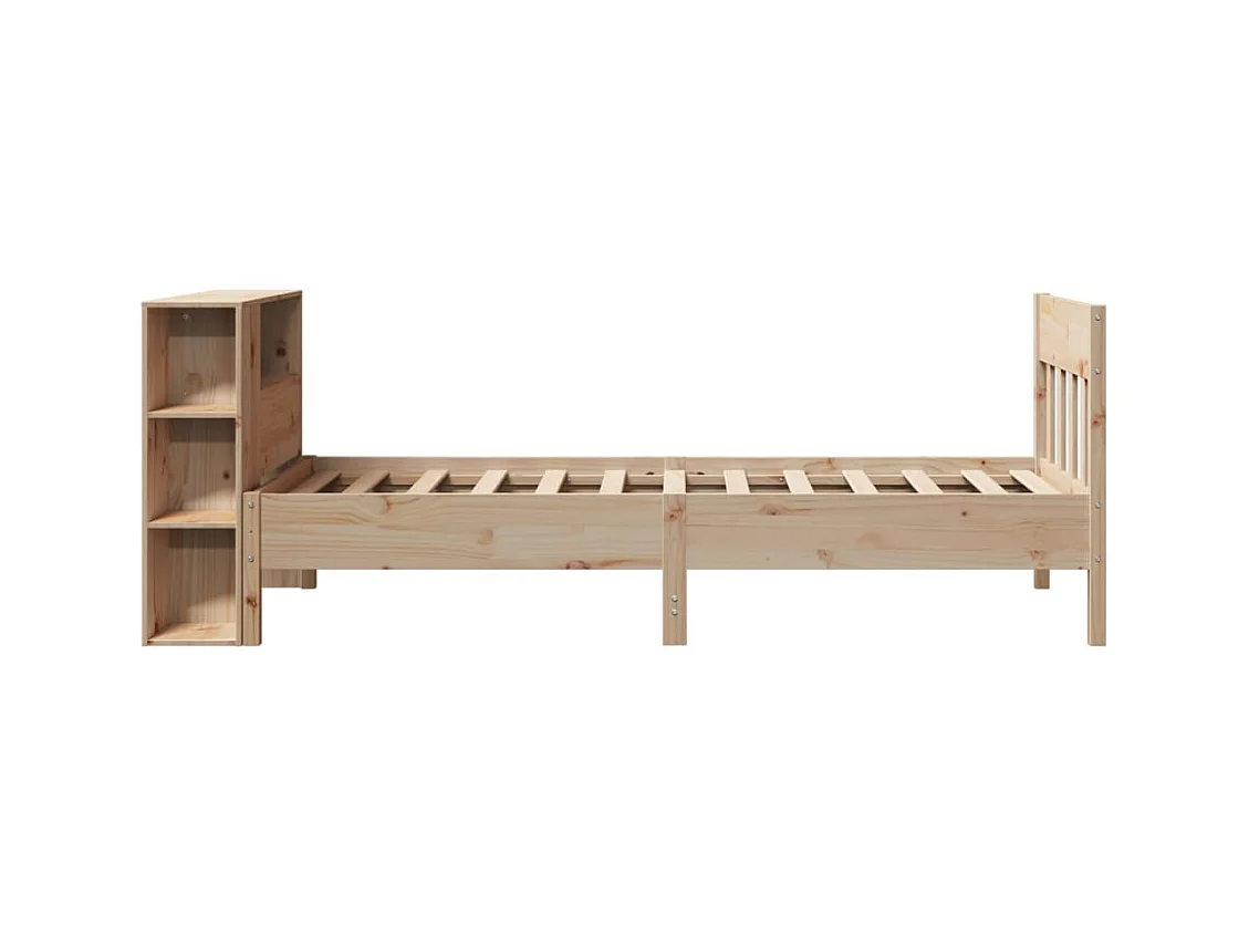 Lit bibliothèque sans matelas 90x200 cm bois de pin massif