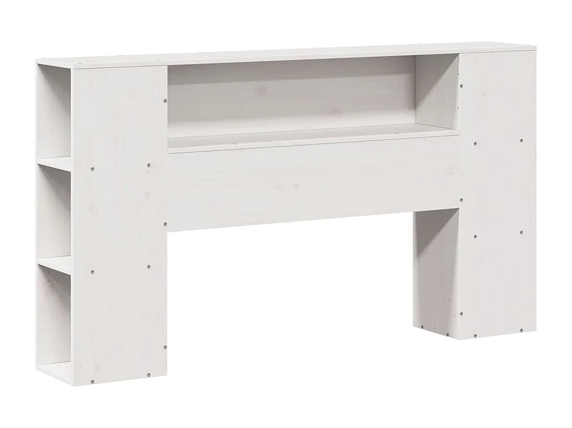 Massivholzbett mit Regal ohne Matratze Weiß 150x200 cm