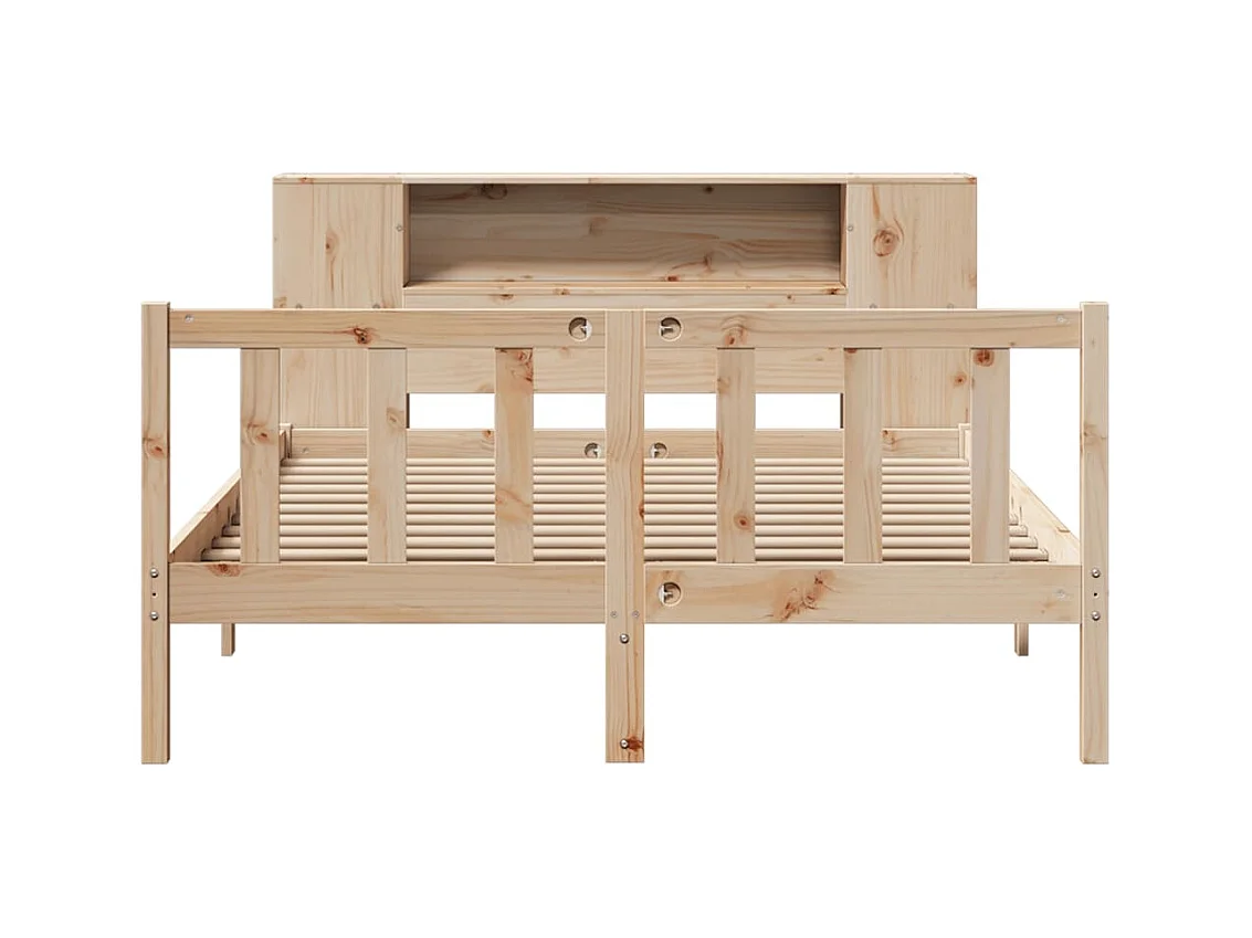 Massivholzbett mit Regal ohne Matratze 150x200 cm Kiefernholz