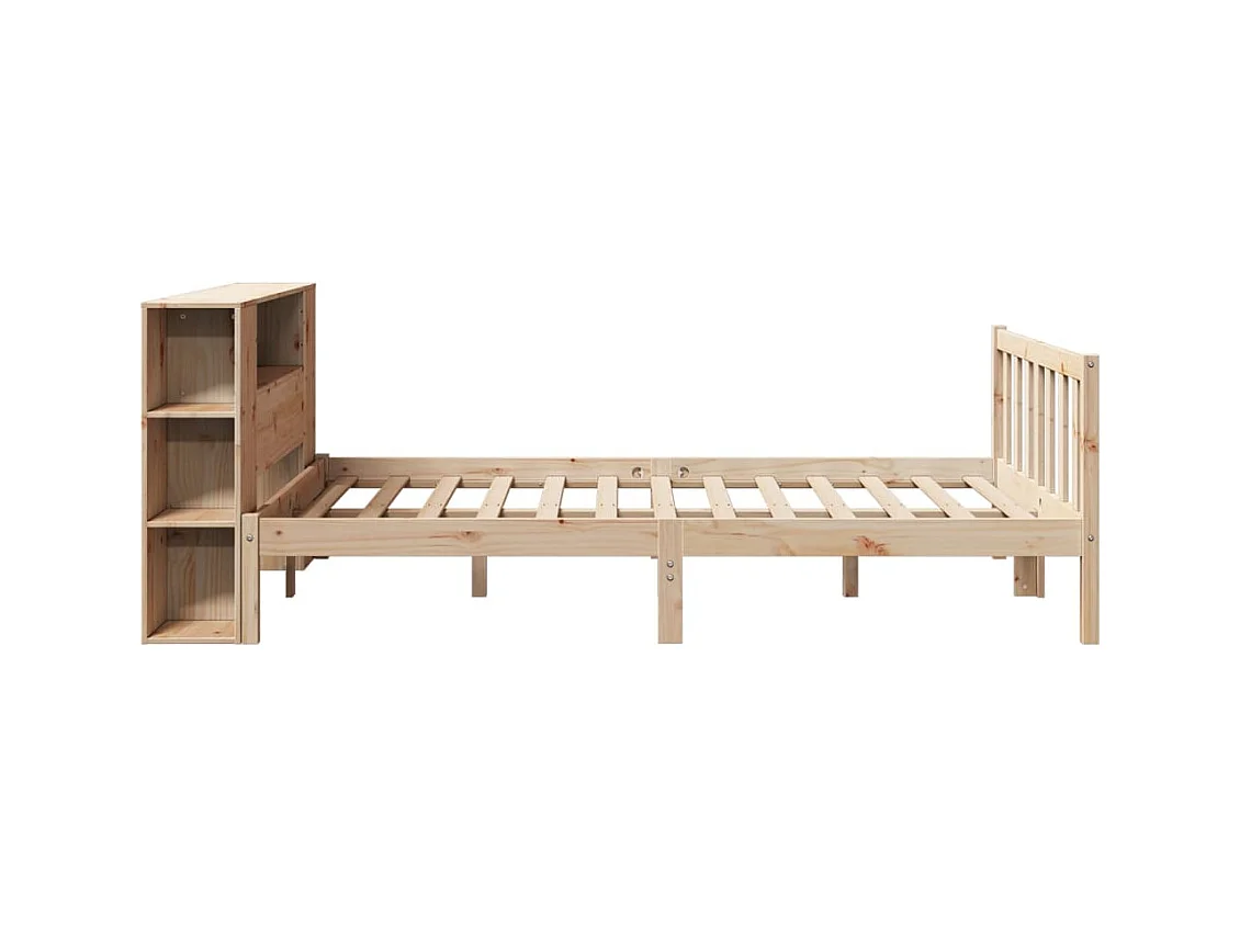 Massivholzbett mit Regal ohne Matratze 150x200 cm Kiefernholz