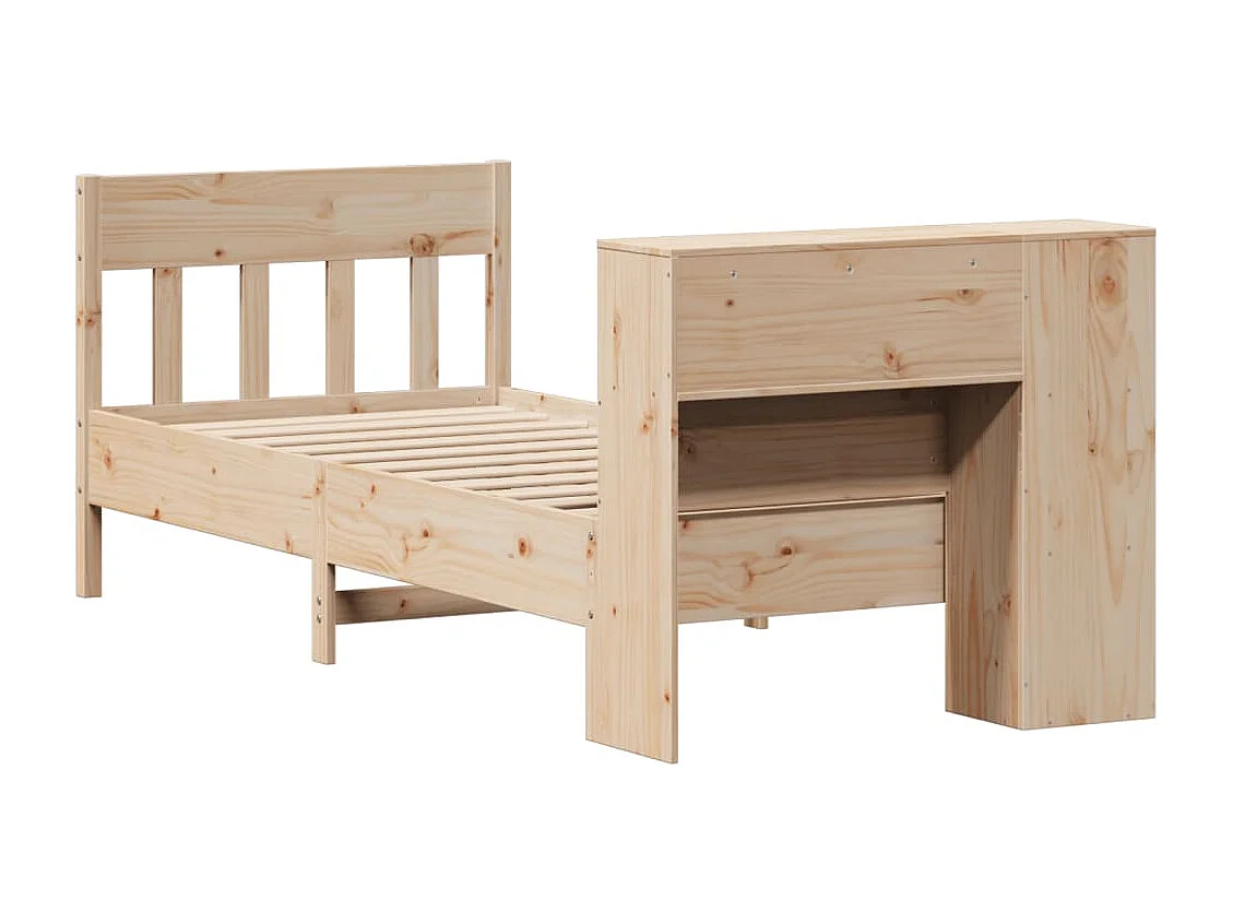 Massivholzbett mit Regal ohne Matratze 90x190 cm Kiefer