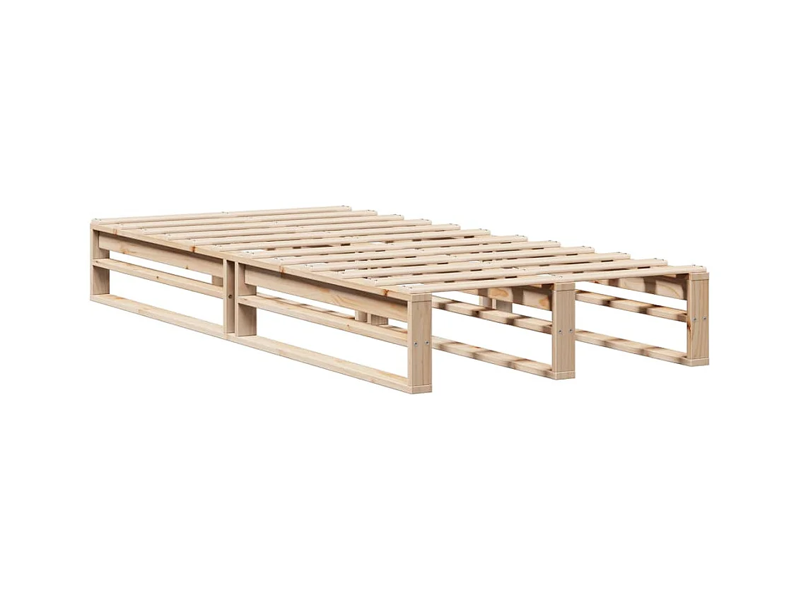 Lit bibliothèque sans matelas 90x200 cm bois massif
