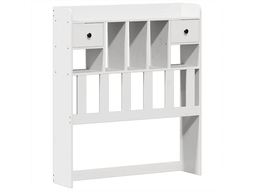 Lit bibliothèque sans matelas blanc 75x190cm bois de pin massif