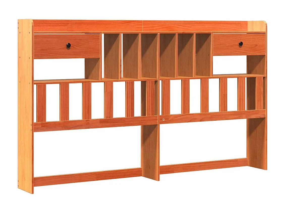 Letto Libreria senza Materasso Marrone Cera 200x200 cm in Pino