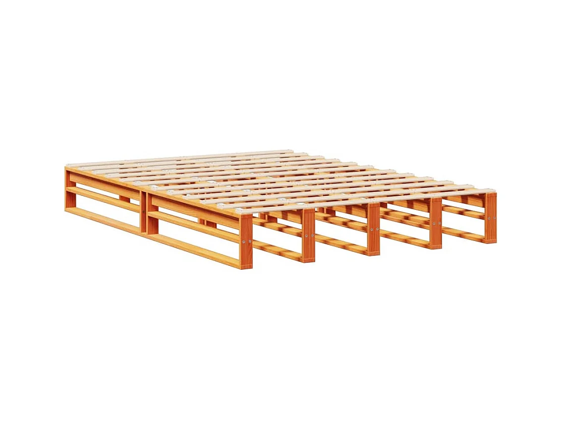 Bed met boekenkast zonder matras hout wasbruin 150x200 cm