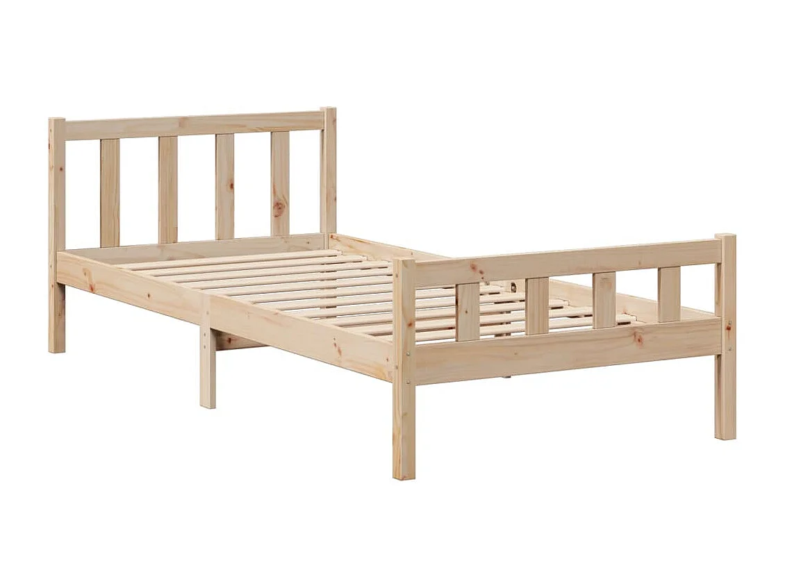Lit bibliothèque sans matelas 100x200 cm bois massif de pin