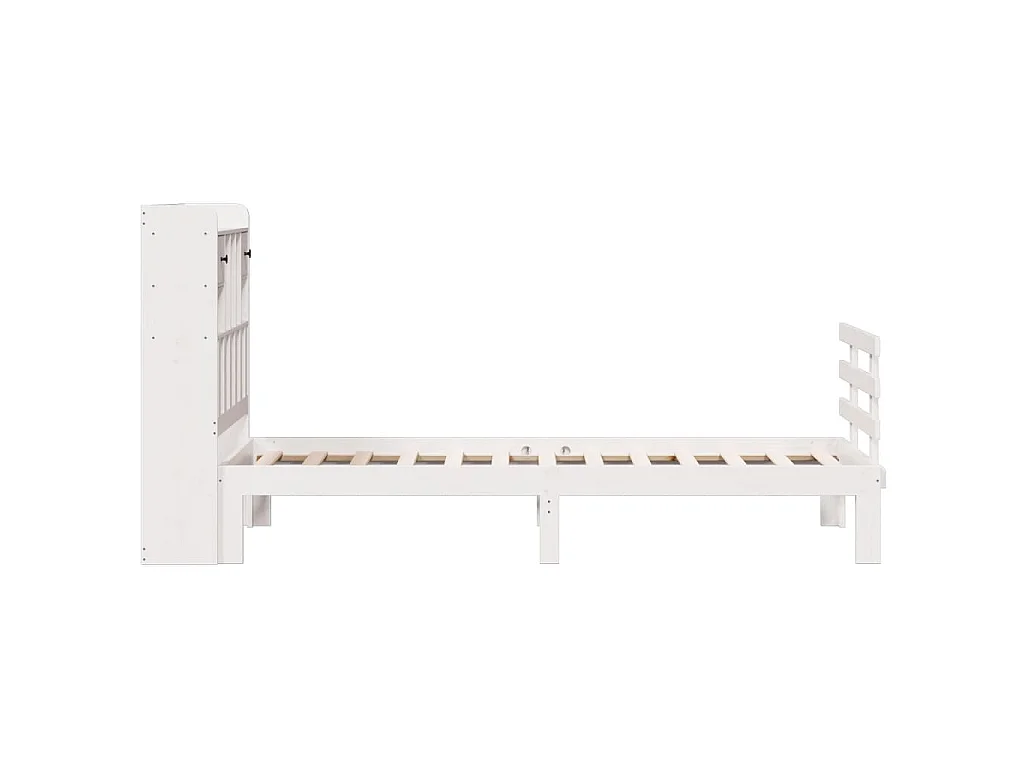 Letto Libreria senza Materasso Bianca 90x200 cm Legno di Pino