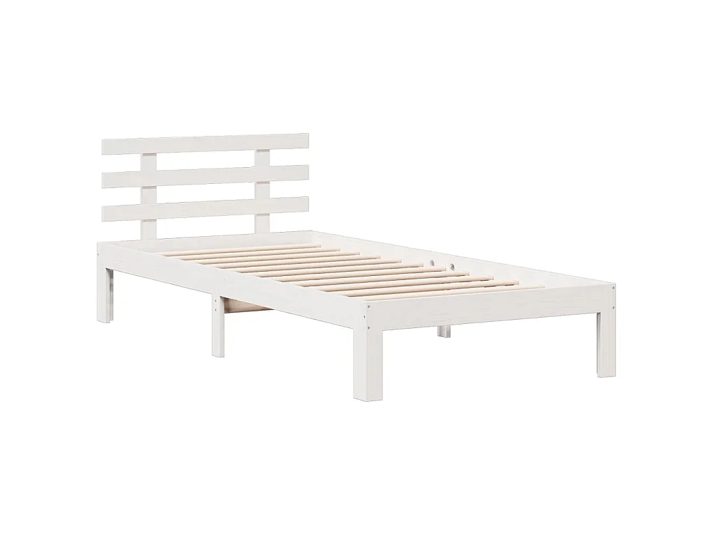 Letto Libreria senza Materasso Bianca 90x200 cm Legno di Pino