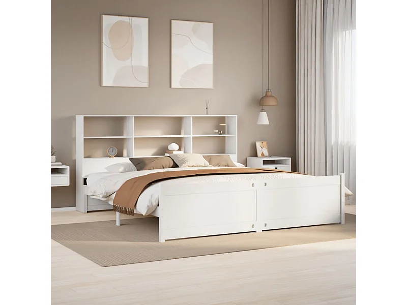 Giroletto con Libreria senza Materasso 180x200 cm in Legno Pino