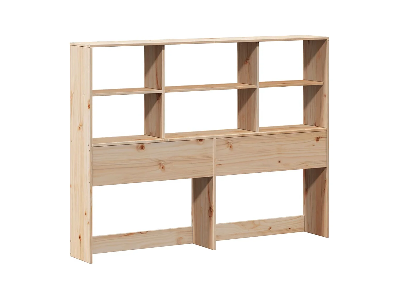 Lit bibliothèque sans matelas 150x200 cm bois massif de pin