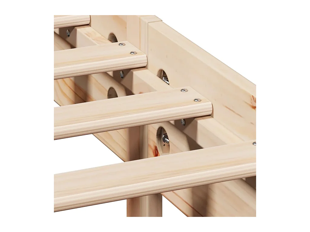 Lit bibliothèque sans matelas 150x200 cm bois massif de pin