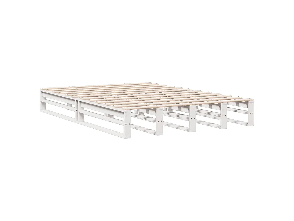 Cama com estante sem colchão 150x200 cm pinho maciço branco