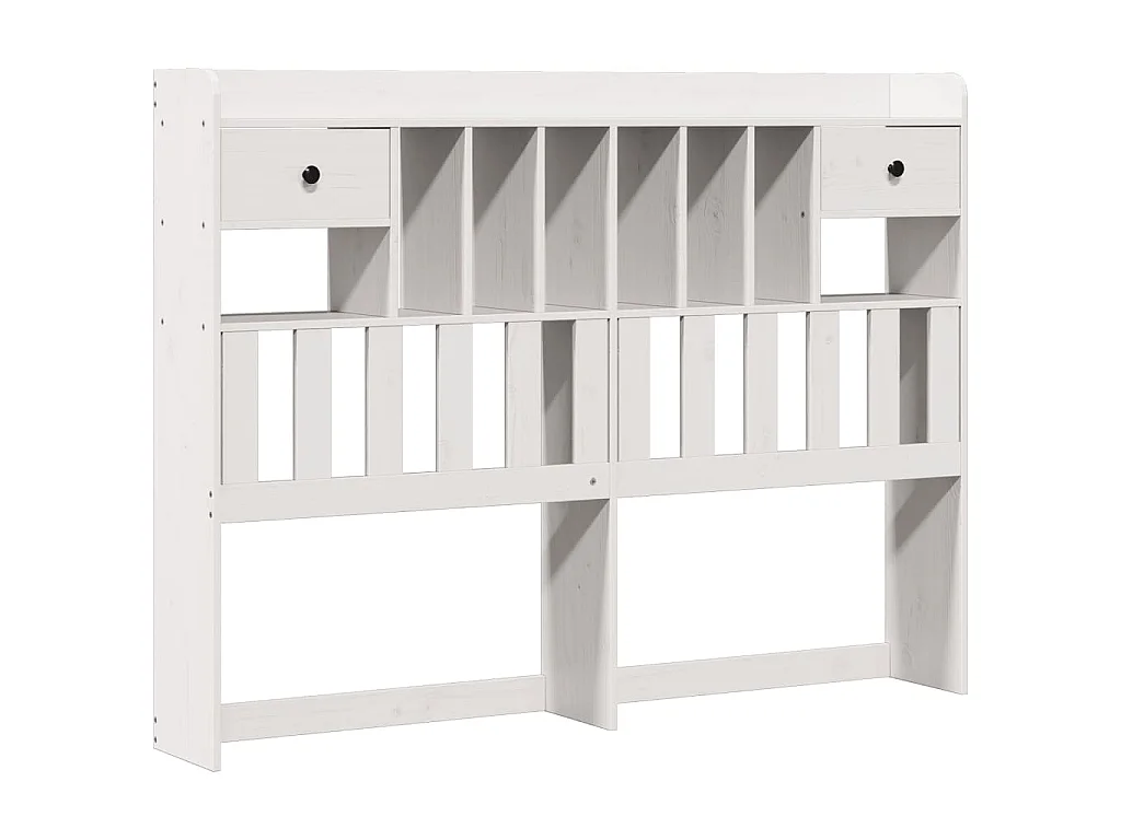 Cama com estante sem colchão 150x200 cm pinho maciço branco