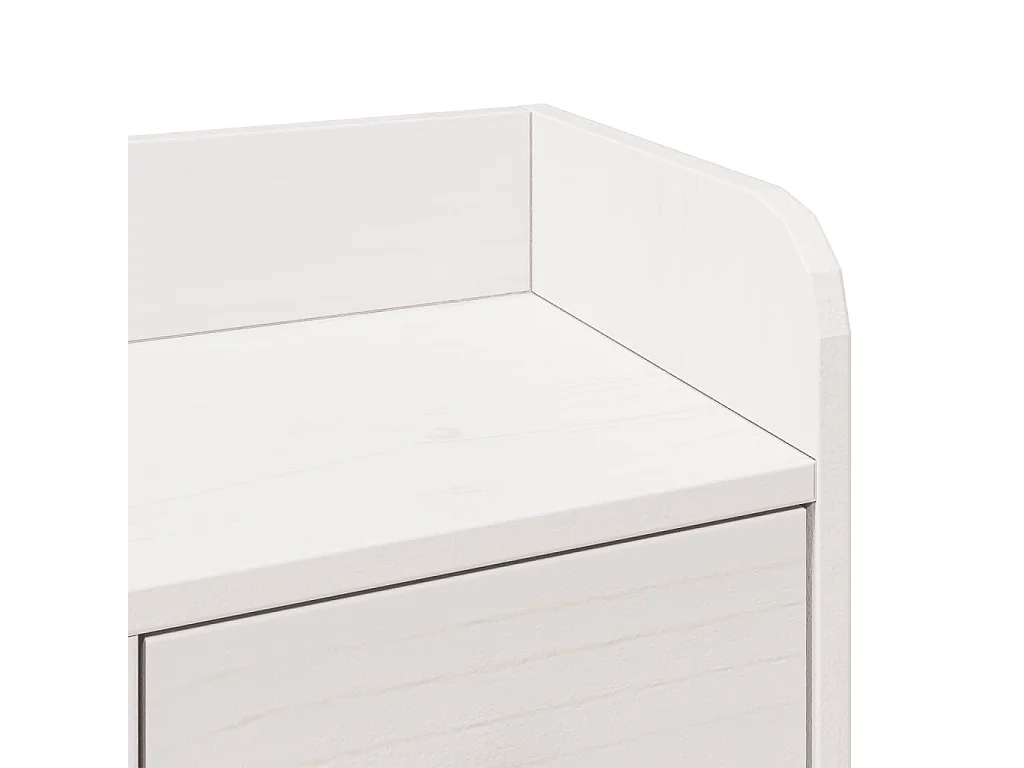Cama com estante sem colchão 150x200 cm pinho maciço branco