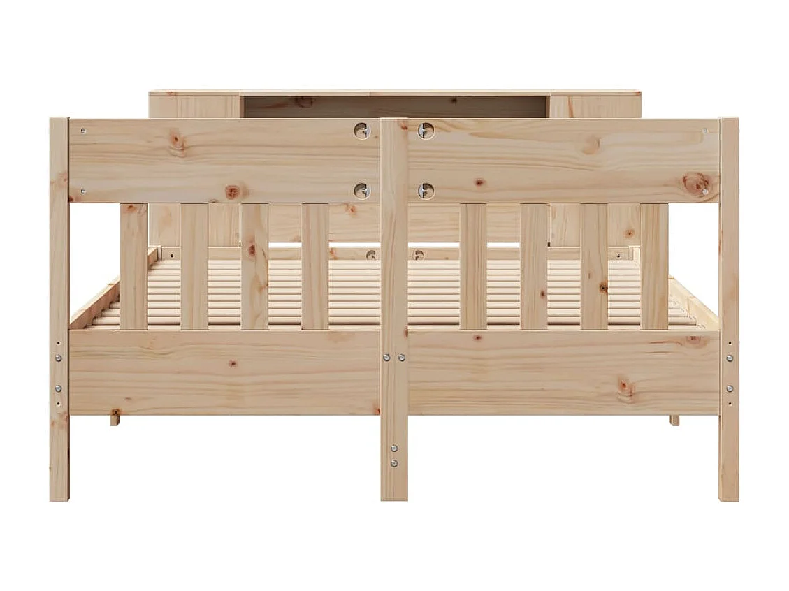 Bed met boekenkast zonder matras massief grenenhout 120x200 cm