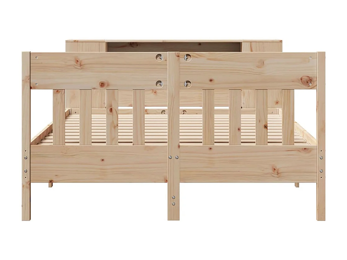 Bed met boekenkast zonder matras massief grenenhout 120x200 cm